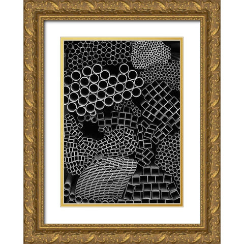 Shape Gold Ornate Wood Framed Art Print with Double Matting by Dong Hee, Han