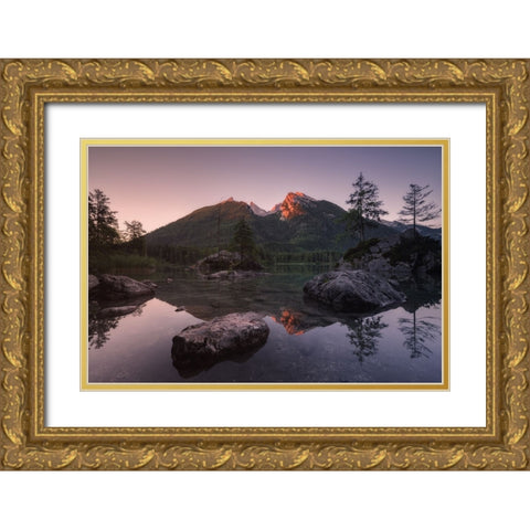 The Suns Kiss Gold Ornate Wood Framed Art Print with Double Matting by Riml, Ludwig