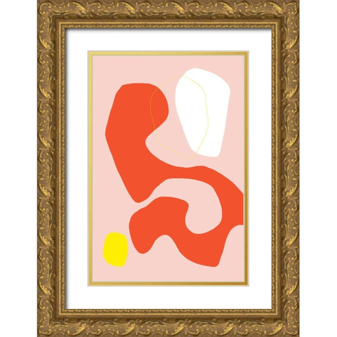 Coral Dancer Gold Ornate Wood Framed Art Print with Double Matting by Sawall, Anastasia