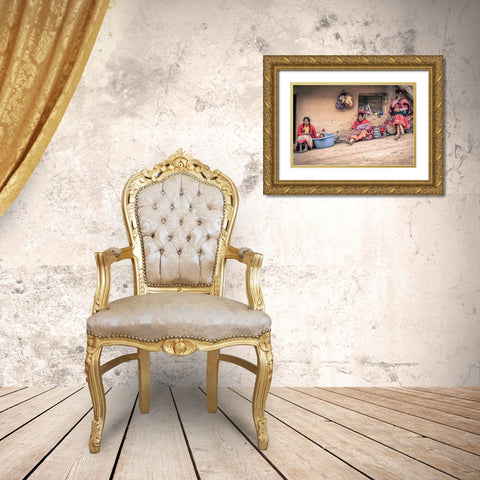 Hush Baby Gold Ornate Wood Framed Art Print with Double Matting by Alcalay, Eyal