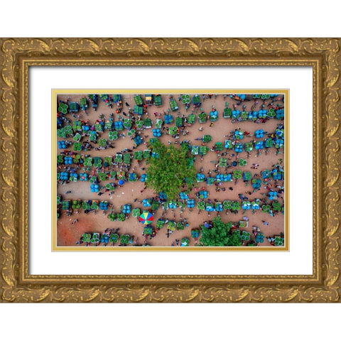 Wholesale Mango Market Gold Ornate Wood Framed Art Print with Double Matting by Khan Ronnie, Azim