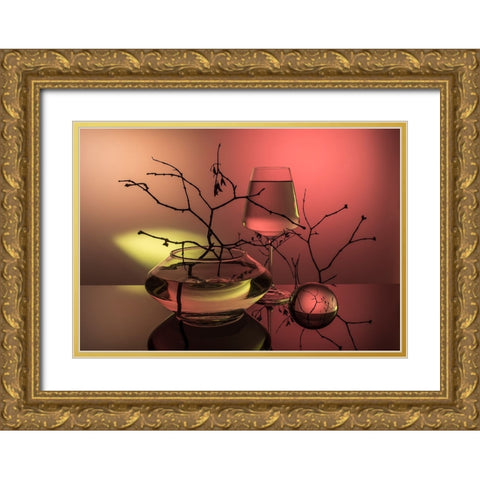 From The Series Qexperiments With Glassq Gold Ornate Wood Framed Art Print with Double Matting by Popov, Evgeniy