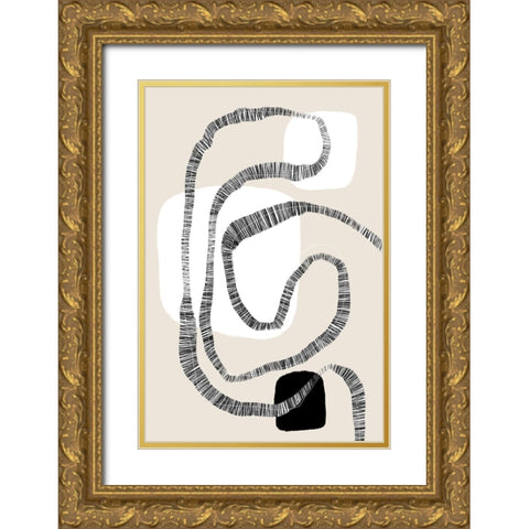 Bohemian Liaison Gold Ornate Wood Framed Art Print with Double Matting by Uplusmestudio