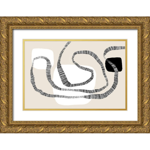 Bohemian Liaison Gold Ornate Wood Framed Art Print with Double Matting by Uplusmestudio