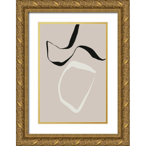 Simply Here Gold Ornate Wood Framed Art Print with Double Matting by Uplusmestudio