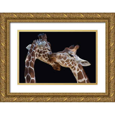 The Kiss Gold Ornate Wood Framed Art Print with Double Matting by Foeger, Manfred