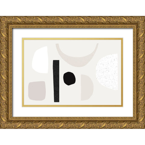 Set Of Shapes Gold Ornate Wood Framed Art Print with Double Matting by Uplusmestudio