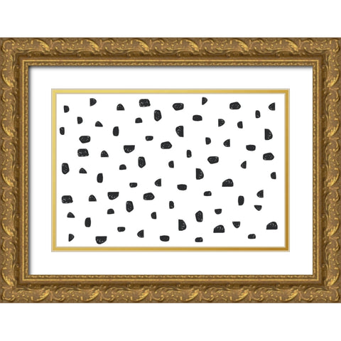 Spotty Stones Gold Ornate Wood Framed Art Print with Double Matting by Uplusmestudio
