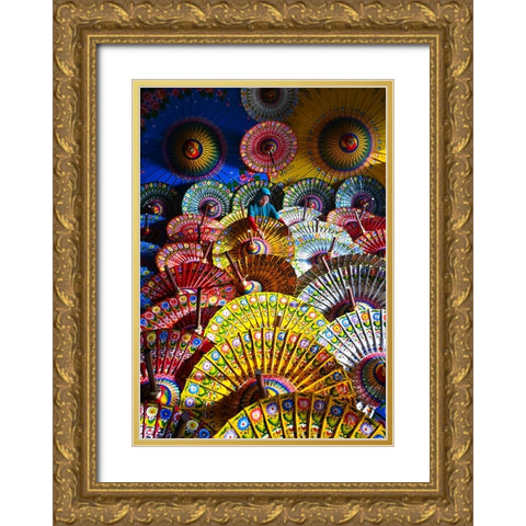 Umbrellas Maker Gold Ornate Wood Framed Art Print with Double Matting by Aditya, Rawisyah