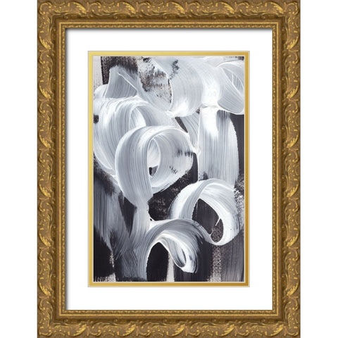 Abstract Loops Gold Ornate Wood Framed Art Print with Double Matting by Uplusmestudio