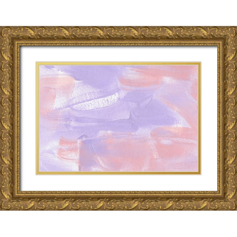 Purple In Pink Gold Ornate Wood Framed Art Print with Double Matting by Uplusmestudio