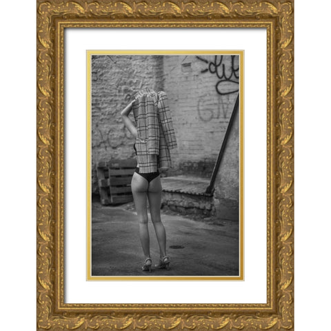 Little Stories Of The Old Yard Gold Ornate Wood Framed Art Print with Double Matting by Kurta, Arkadiy