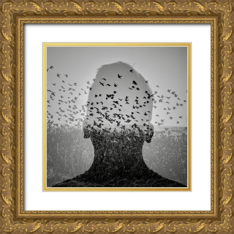 Beautiful mind 2 Gold Ornate Wood Framed Art Print with Double Matting by Kuavi, Robert