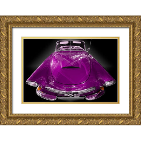 The pink Cabriolet Gold Ornate Wood Framed Art Print with Double Matting by Weber, Roland