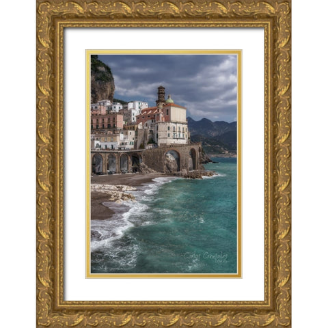 Amalfi Gold Ornate Wood Framed Art Print with Double Matting by Cremades, Carlos