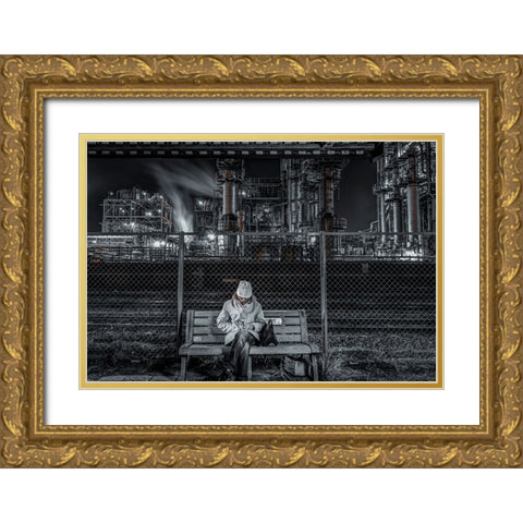 Lonesome Gold Ornate Wood Framed Art Print with Double Matting by Hara, Tomoshi