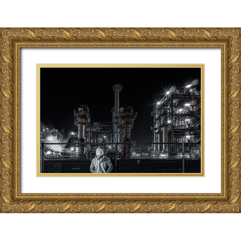 Midnight Melancholy Gold Ornate Wood Framed Art Print with Double Matting by Hara, Tomoshi