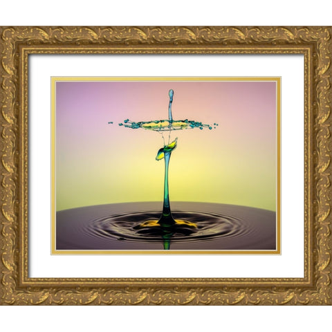 Dancing Drops Gold Ornate Wood Framed Art Print with Double Matting by Sayadi, Yousef