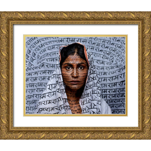 Ram Nami Tribe -India Gold Ornate Wood Framed Art Print with Double Matting by Chattopadhyay, Debasish