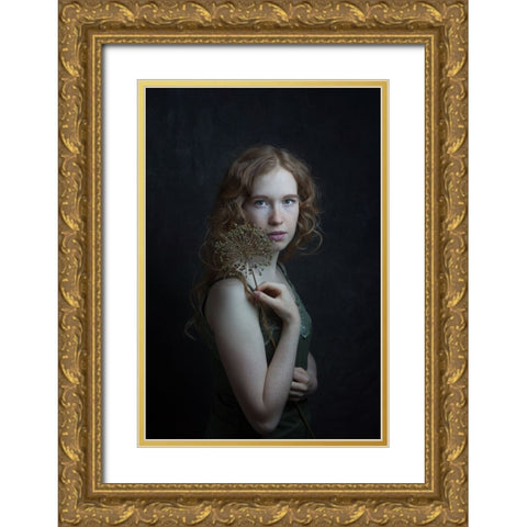 Corina Gold Ornate Wood Framed Art Print with Double Matting by Franke, Ruth