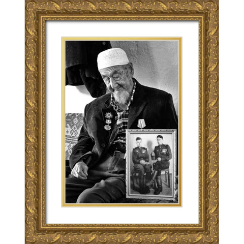 Veteran - 0209 Gold Ornate Wood Framed Art Print with Double Matting by Garik