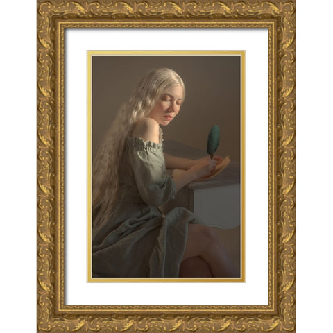 Letter Gold Ornate Wood Framed Art Print with Double Matting by Durisova, Michaela