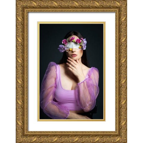 Everyone has a wish Gold Ornate Wood Framed Art Print with Double Matting by Kazamil, Farid