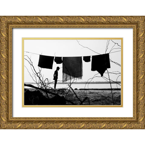 Solitude Gold Ornate Wood Framed Art Print with Double Matting by Ghosh, Tathagata