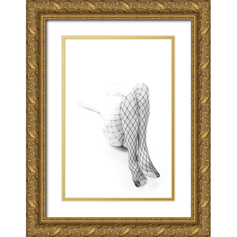 Hole Sock Gold Ornate Wood Framed Art Print with Double Matting by Hotakainen, Jani