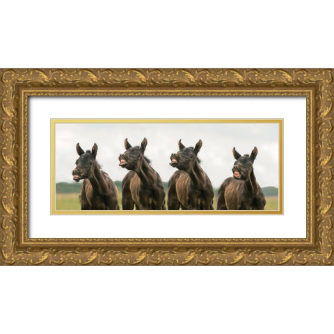 Say cheese Gold Ornate Wood Framed Art Print with Double Matting by Weerink, Celine
