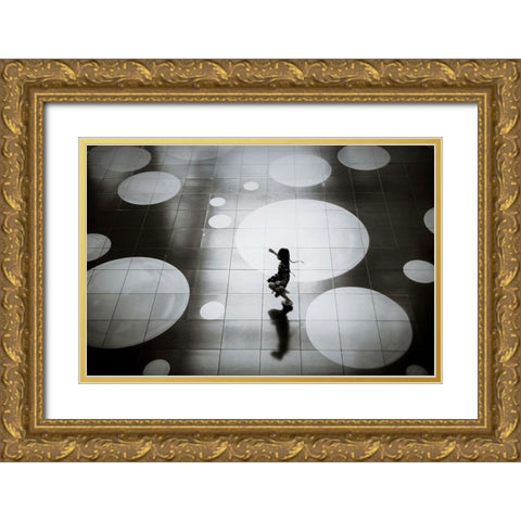 Skip Gold Ornate Wood Framed Art Print with Double Matting by Kiri, Reiko