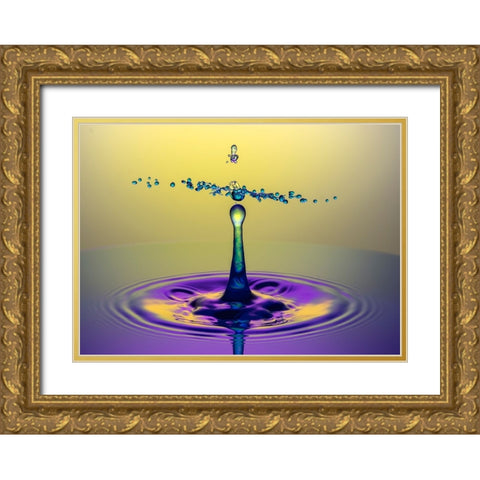 Dancinh Drops Gold Ornate Wood Framed Art Print with Double Matting by Sayadi, Yousef