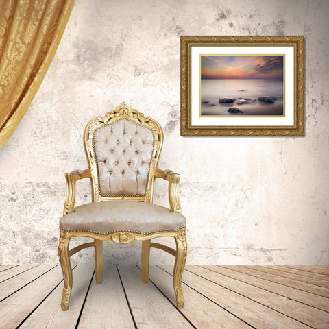 After sunset Gold Ornate Wood Framed Art Print with Double Matting by Rogaczewska