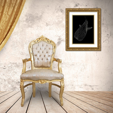 Spotted sea Gold Ornate Wood Framed Art Print with Double Matting by Melesan, Serge