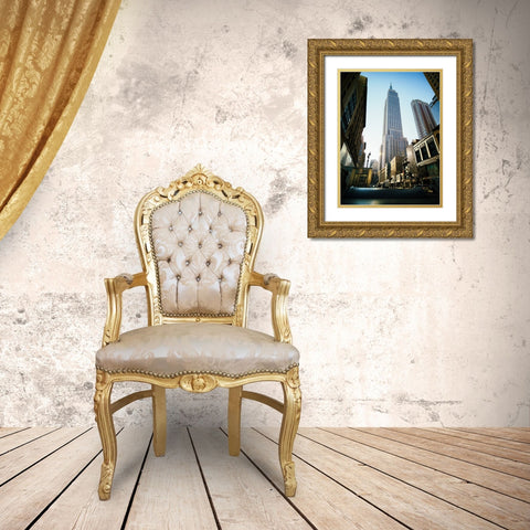 Empire State Building Gold Ornate Wood Framed Art Print with Double Matting by Grop, Serge