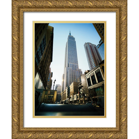 Empire State Building Gold Ornate Wood Framed Art Print with Double Matting by Grop, Serge