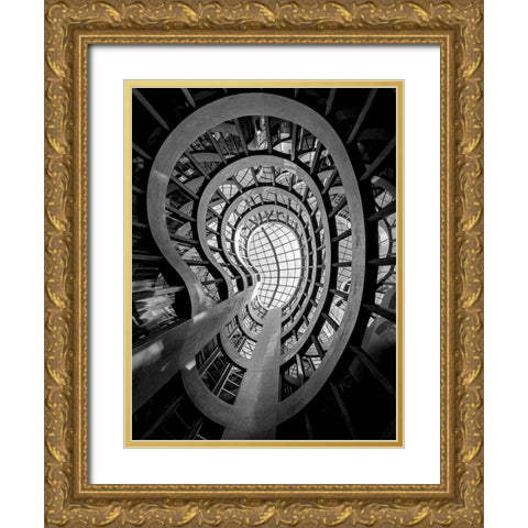 What are you looking at? Gold Ornate Wood Framed Art Print with Double Matting by Cedron, Mabel