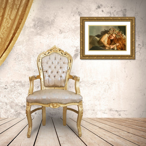 The Muse Gold Ornate Wood Framed Art Print with Double Matting by Durisova, Michaela
