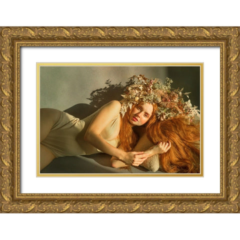 The Muse Gold Ornate Wood Framed Art Print with Double Matting by Durisova, Michaela