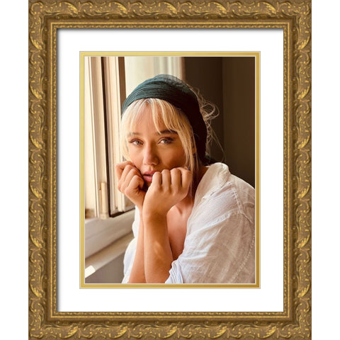 Portrait Gold Ornate Wood Framed Art Print with Double Matting by Sasani, Behrouz