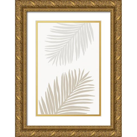 PALM LEAF 09 Gold Ornate Wood Framed Art Print with Double Matting by 1x Studio