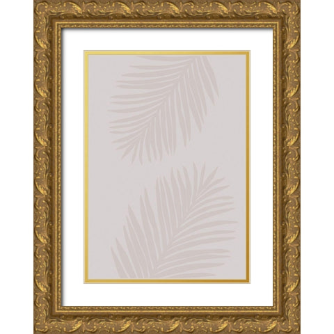 PALM LEAF 08 Gold Ornate Wood Framed Art Print with Double Matting by 1x Studio