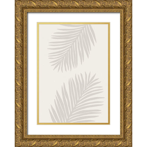 PALM LEAF 07 Gold Ornate Wood Framed Art Print with Double Matting by 1x Studio