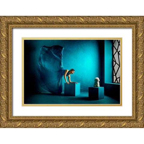 Dear Friend Gold Ornate Wood Framed Art Print with Double Matting by Muliani Hartojo, Angela