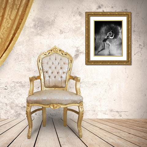 Fight 1 Gold Ornate Wood Framed Art Print with Double Matting by Muliani Hartojo, Angela