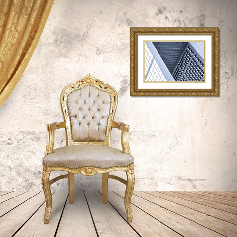 Grande Arche Geometry Gold Ornate Wood Framed Art Print with Double Matting by Wride, Linda
