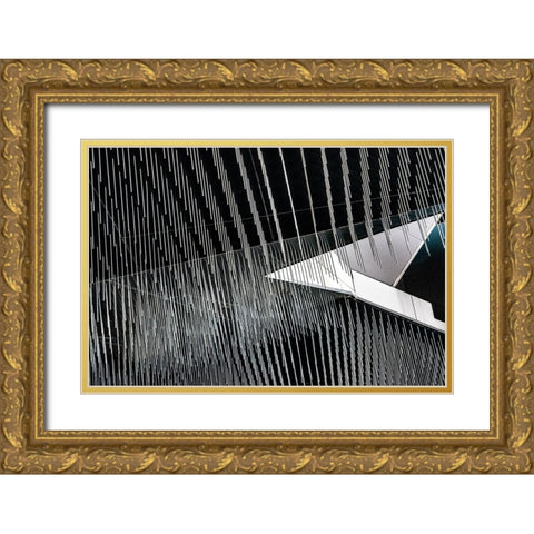 Lines And Arrow Gold Ornate Wood Framed Art Print with Double Matting by Wride, Linda