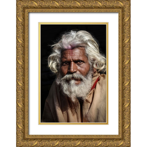An Intense Expression Gold Ornate Wood Framed Art Print with Double Matting by Perovich, Irene
