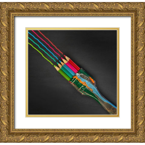 Colors Gold Ornate Wood Framed Art Print with Double Matting by Toniolo, Giorgio