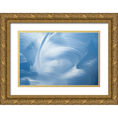 Acrylic Waves No 2 Gold Ornate Wood Framed Art Print with Double Matting by Uplusmestudio